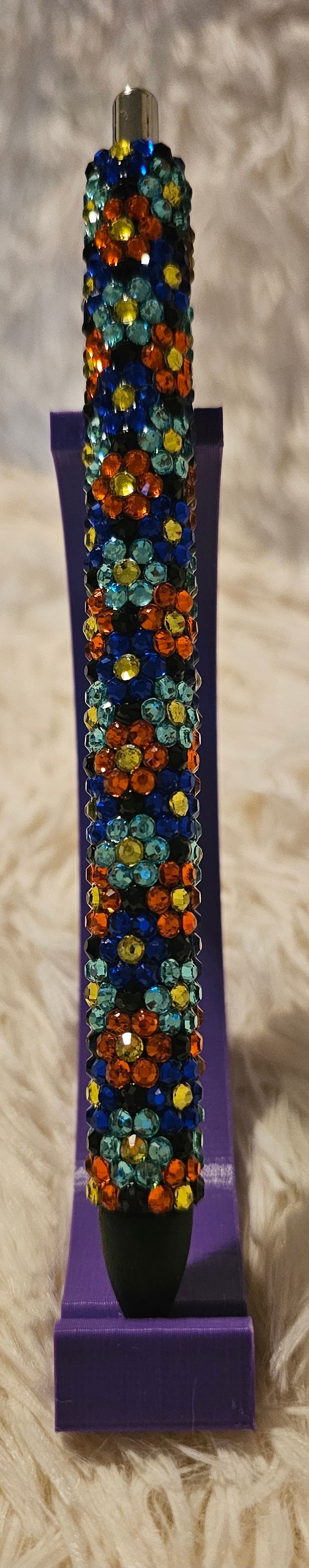 Flowers - Aqua, Orange and Blue