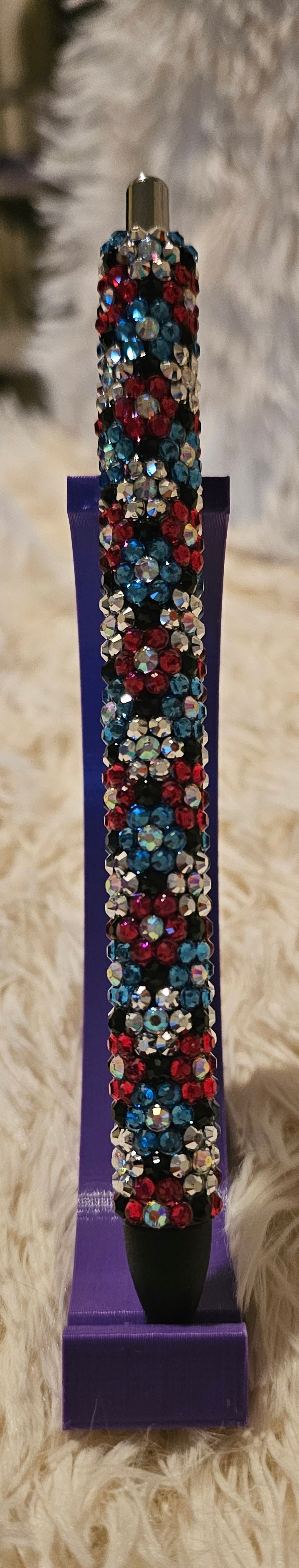 Flowers - burgundy, blue and silver