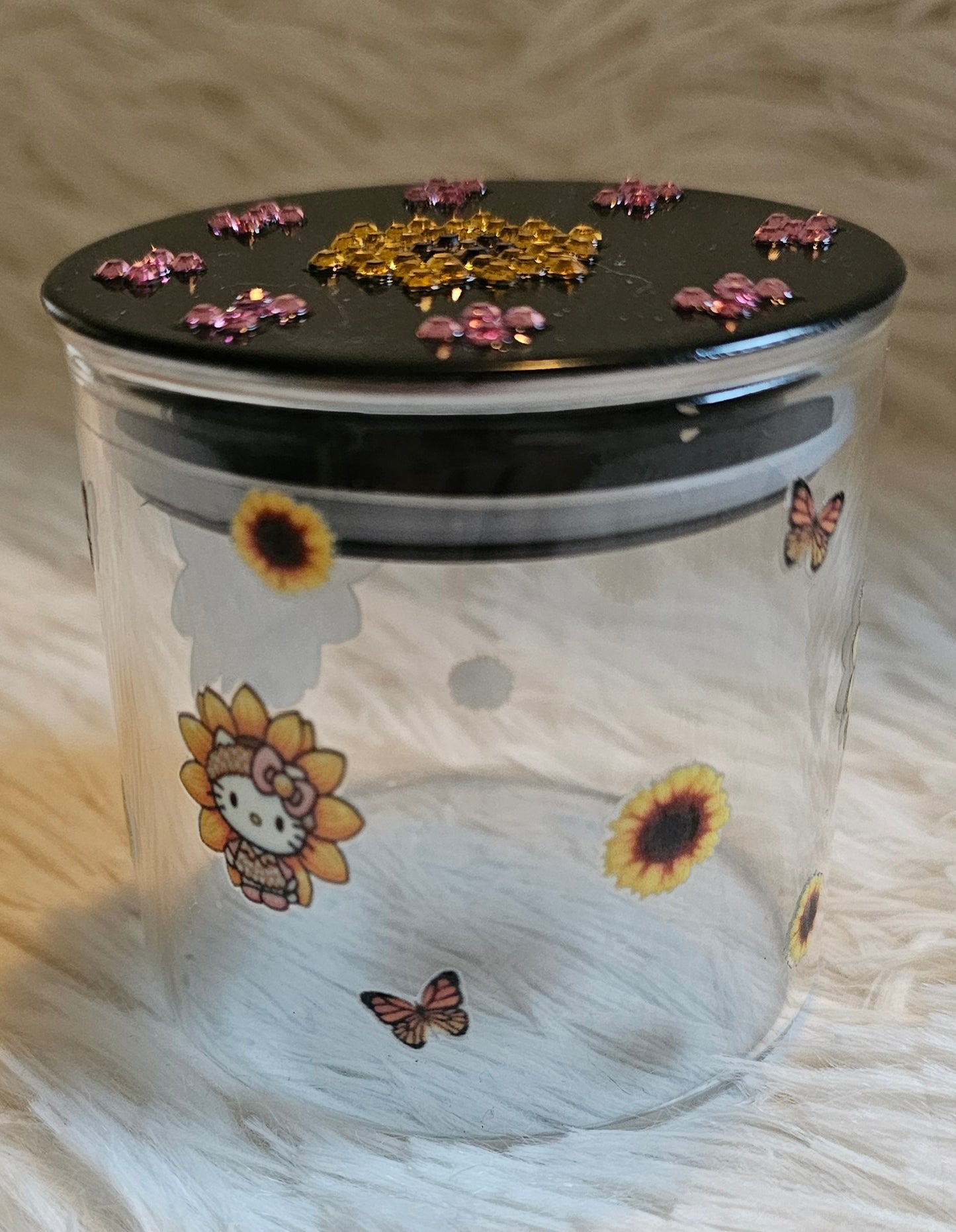 4oz stash jar - HK sunflower