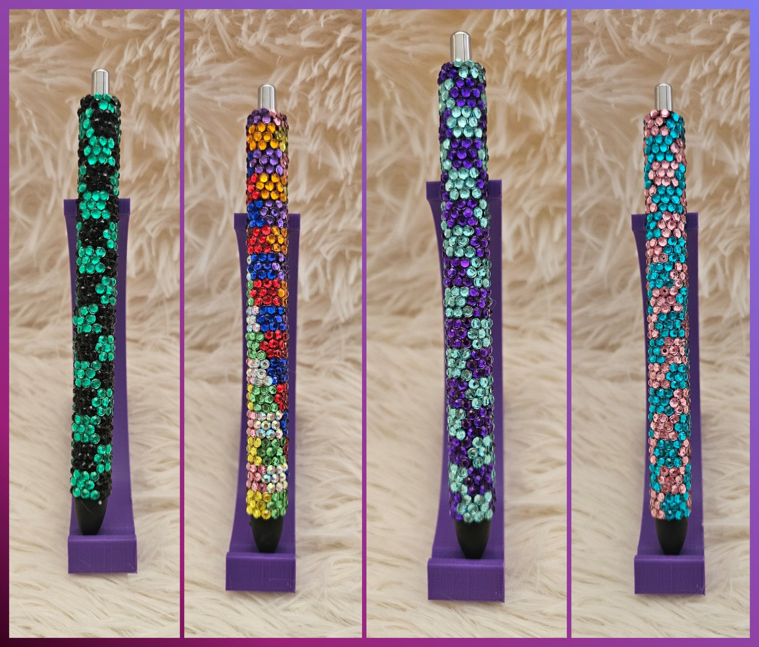 Rhinestone Pens - Checkered