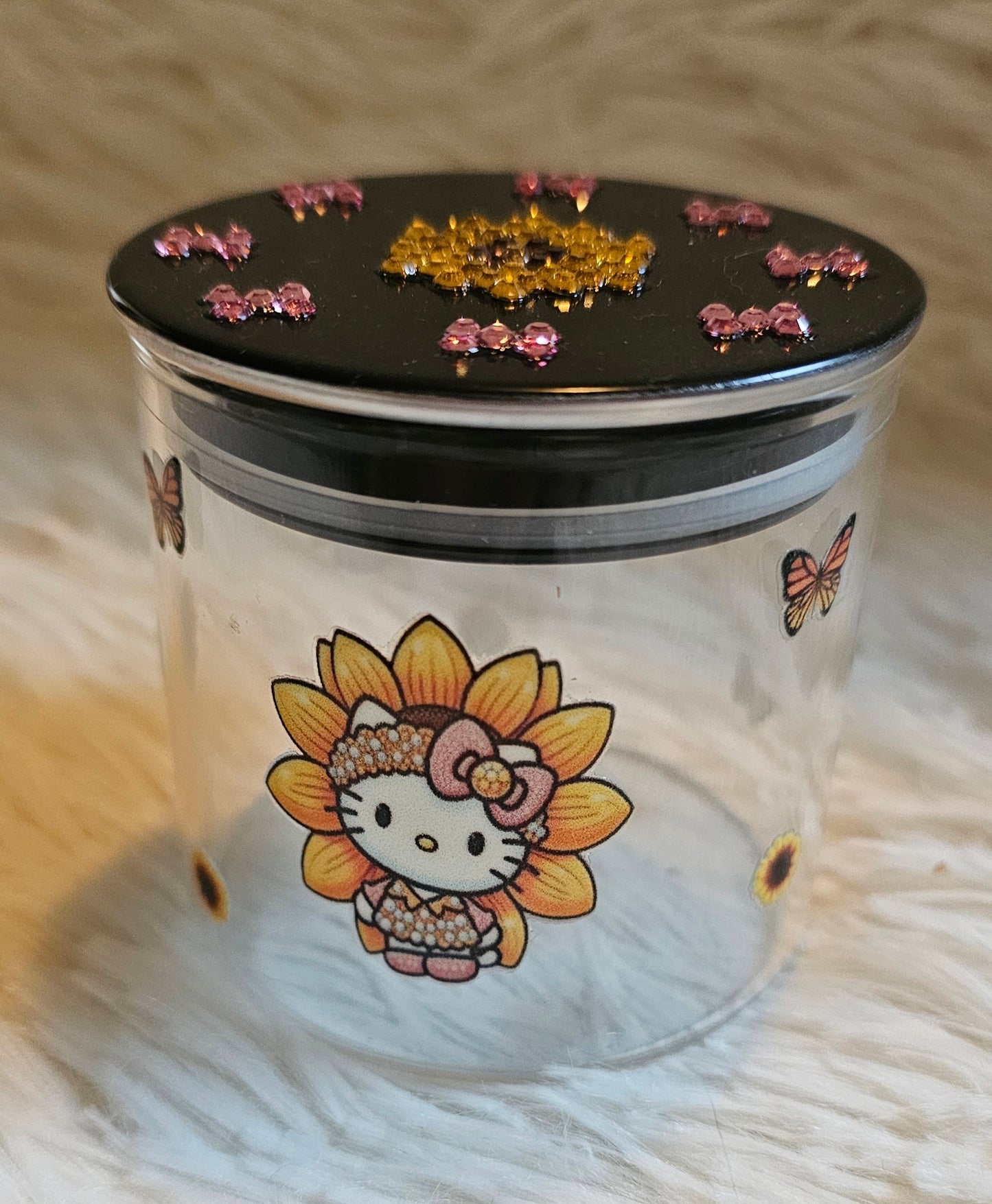 4oz stash jar - HK sunflower