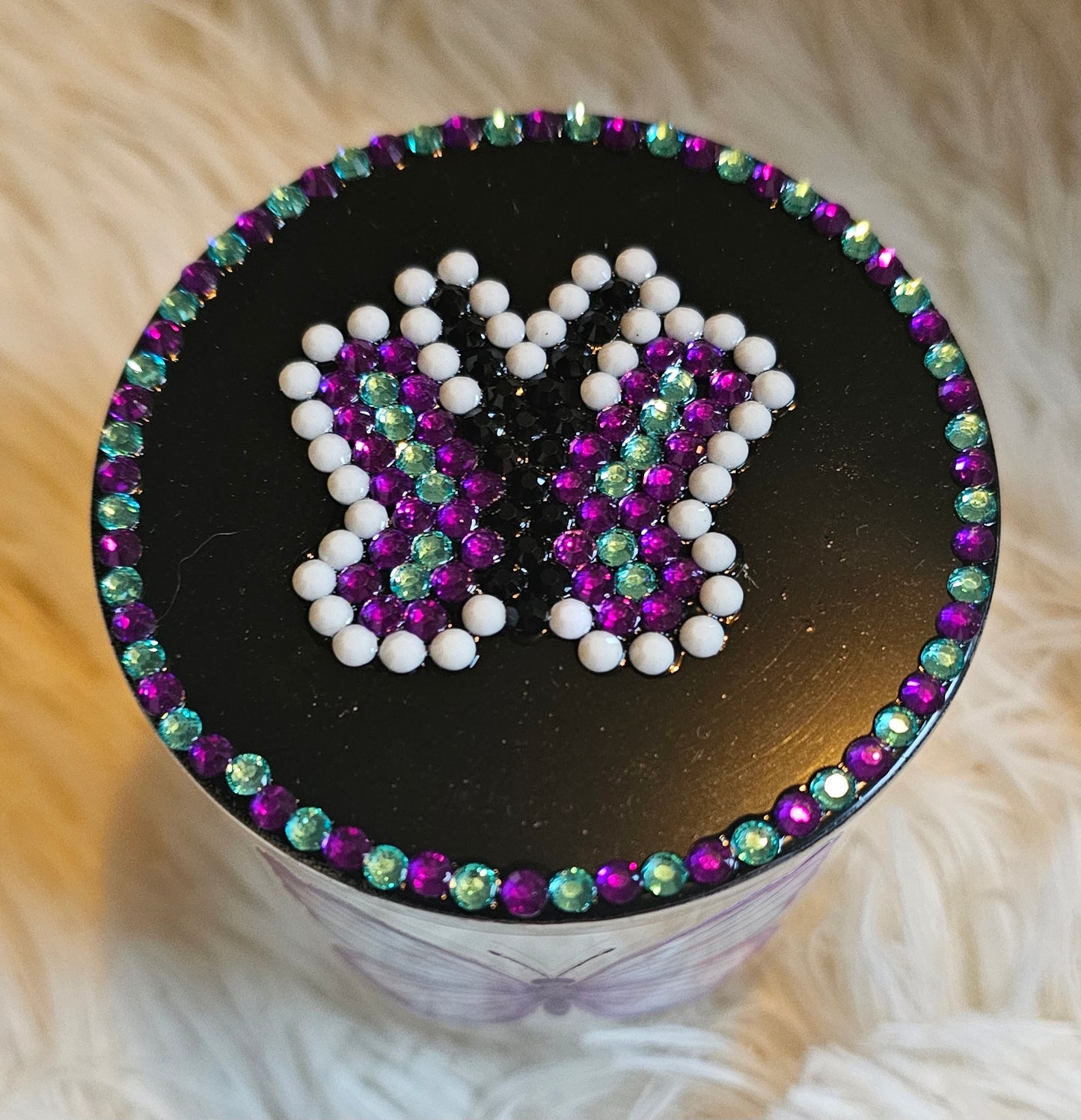 4oz stash jar - Purple Butterfly