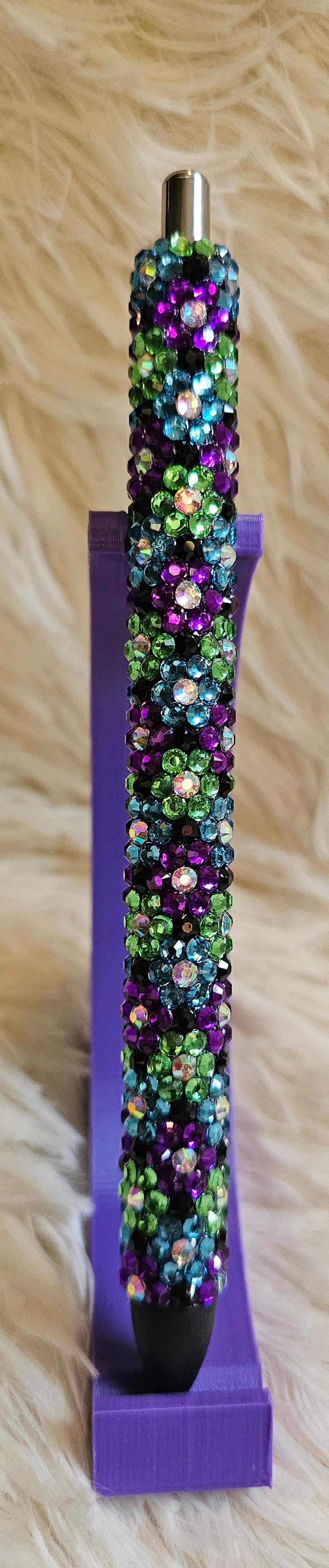 Flowers - Purple, Mint Green and Denim Blue