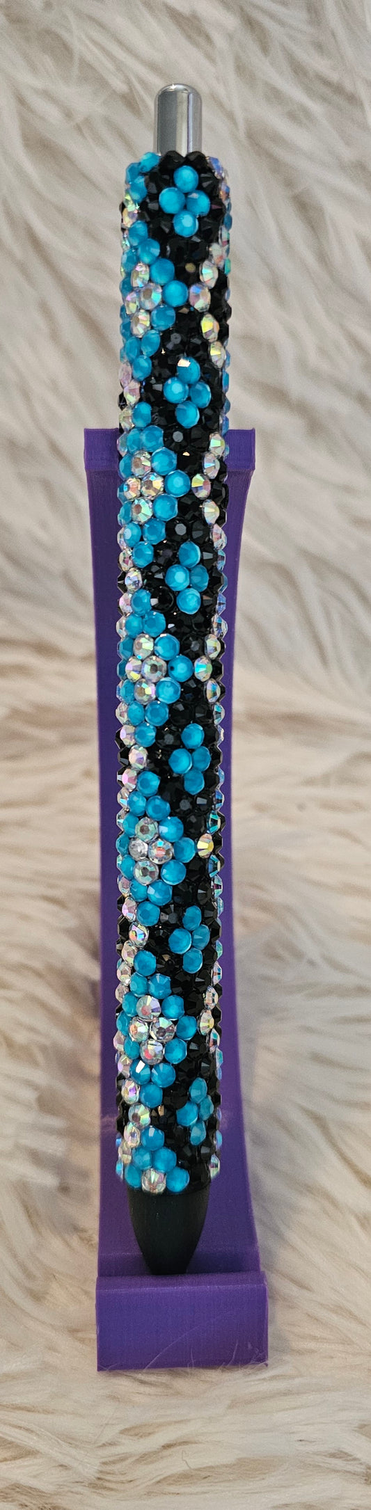 Aztec - Neon Blue, Black and Iridescent