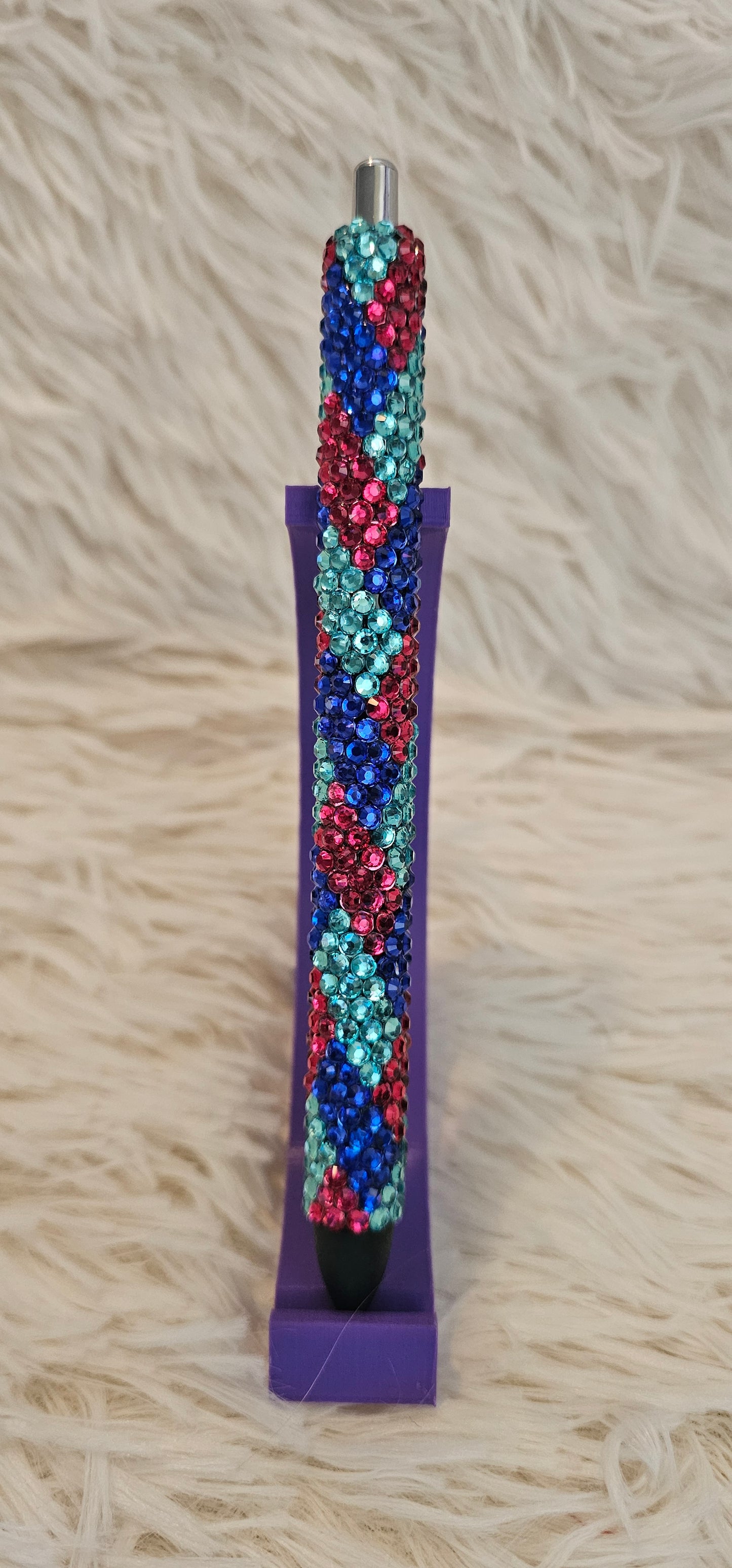 Infinity Braid - Fushia, Dark Blue and Light Blue