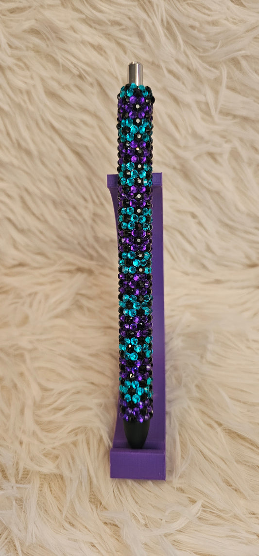 Flowers - Teal, Dark Purple and Black